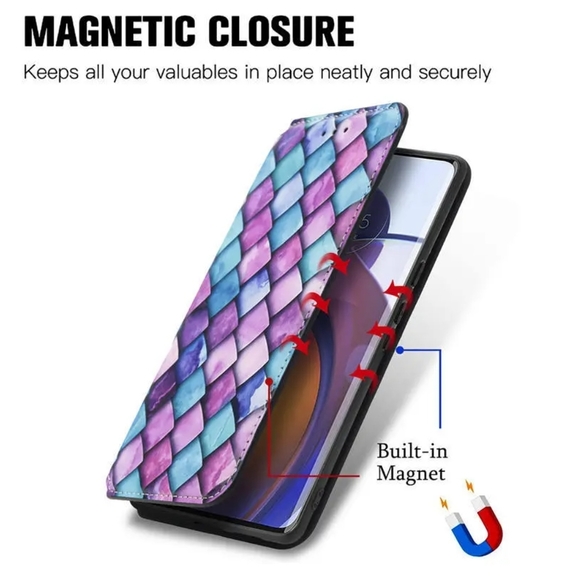 Jade & Mint Moroccan Tile Flip Cover Case for Google Pixel 7a Wallet - Picture 6 of 10